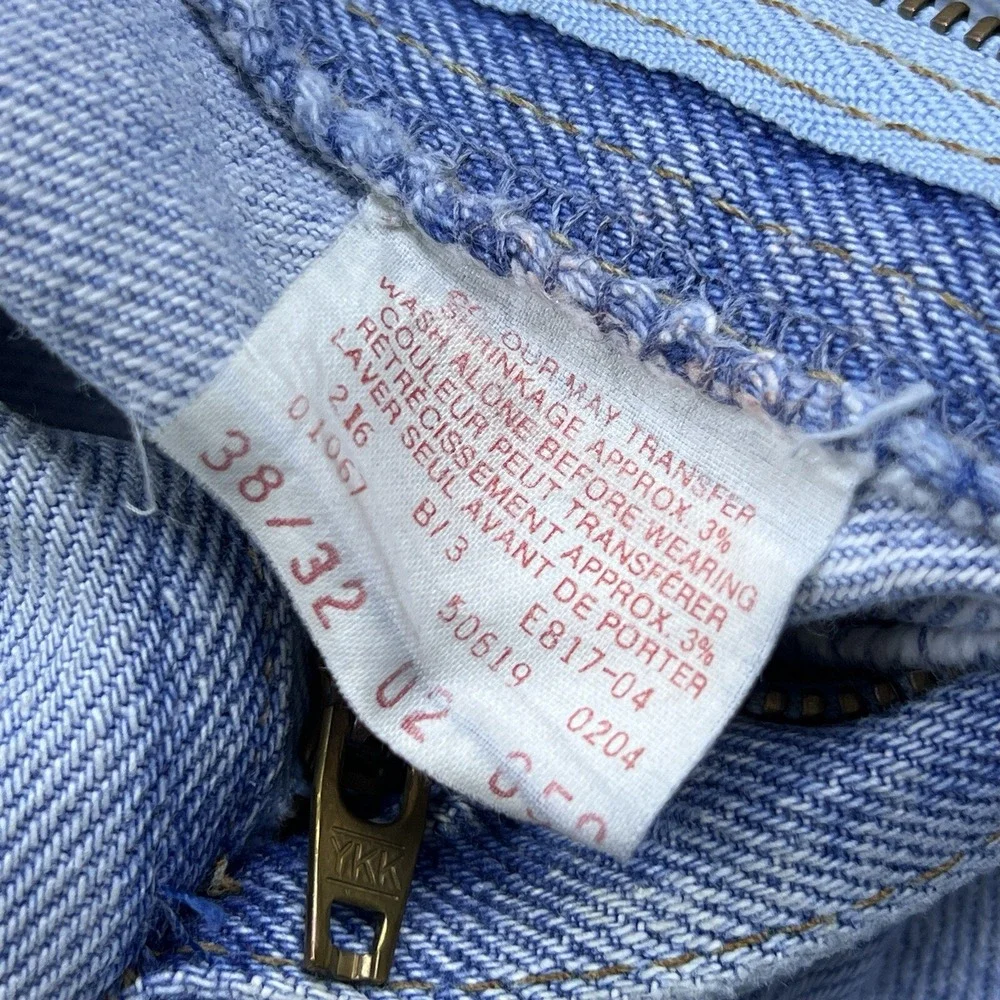 VTG Levi Strauss 619 Mens Light Blue Denim Jeans Straight Leg Orange‎ Tab 36x31